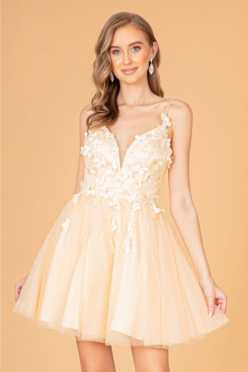 3D Floral Glitter Party Dress by Elizabeth KGS3090