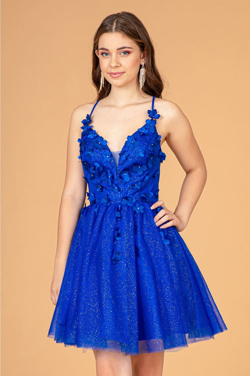 3D Floral Glitter Party Dress by Elizabeth KGS3090