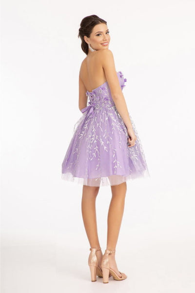 3D Floral Strapless Mesh Dress by Elizabeth KGS1995