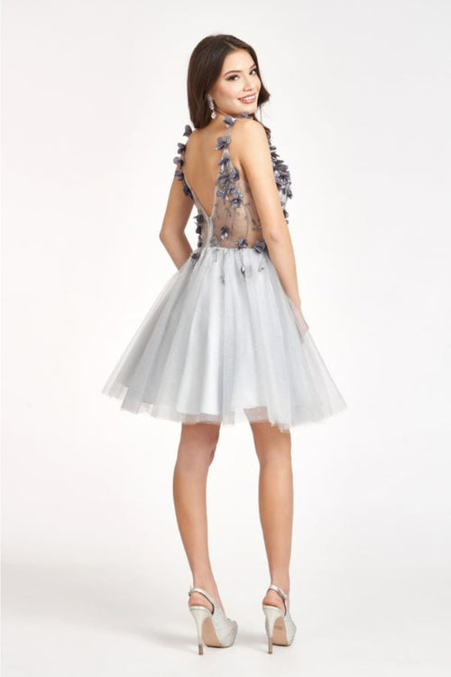 3D Floral Short Sweetheart Dress by Elizabeth KGS1999