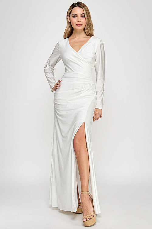 Mother Of The Bride Dress V-Neck Fitted Formal Gown By Lenovia 5323-New Collection