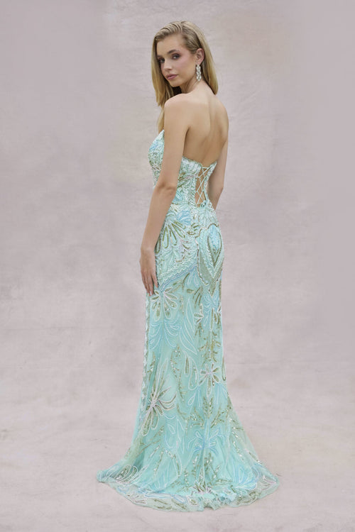 Primavera Couture 4382 - Lace Beaded Prom Dress