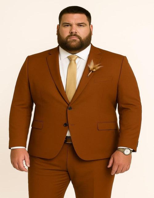 Men’s Rust Brown Wedding Suit – Modern Slim Fit Groom Suit for Fall Outdoor Ceremonies