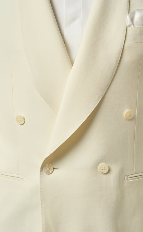 Mens Ivory Dinner Jacket - Cream Wedding Tuxedo Jacket in Off White Blazer Shawl Collar Double breasted