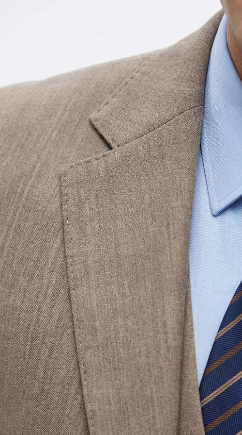 Men’s Taupe Olivish Tan 3-Piece Suit – Elegant Tan Wedding, Business & Formal Suit with Vest