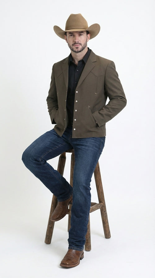 Mens Brown Western Blazer β Cowboy Style Casual Jacket Vintage Western Sport Coat Country Fashion Jacket