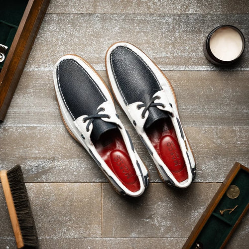 Marco Di Milano Amalfi Navy / White Premium Calf Leather Boat Shoes - view 8