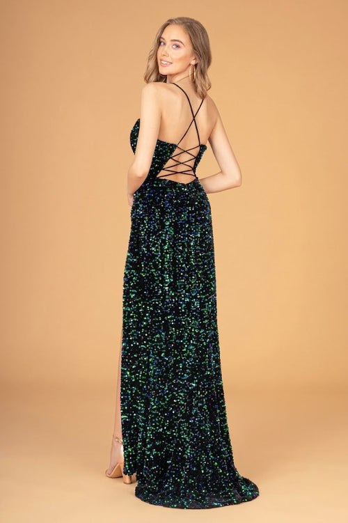 Sequin Velvet Gown by Elizabeth KGL3081