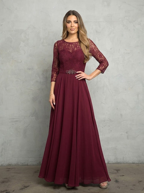 Eva USA 3227 A-Line Lace Detailed Mother of the Bride Gown