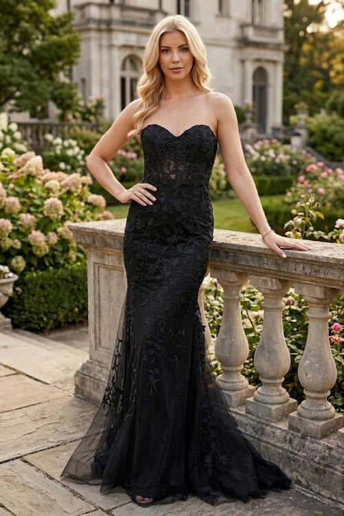 Amelia Couture 7024 Sweetheart Mesh Corset Mermaid Prom Dress