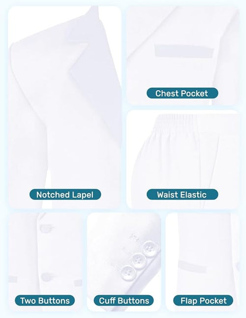 Boys 5 Piece White Tuxedo Set Sizes 2T-16
