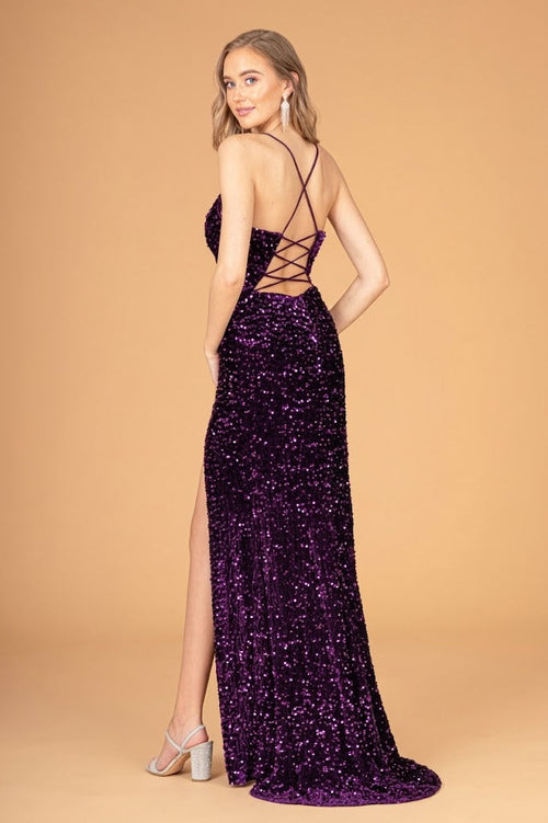 Sequin Velvet Gown by Elizabeth KGL3081