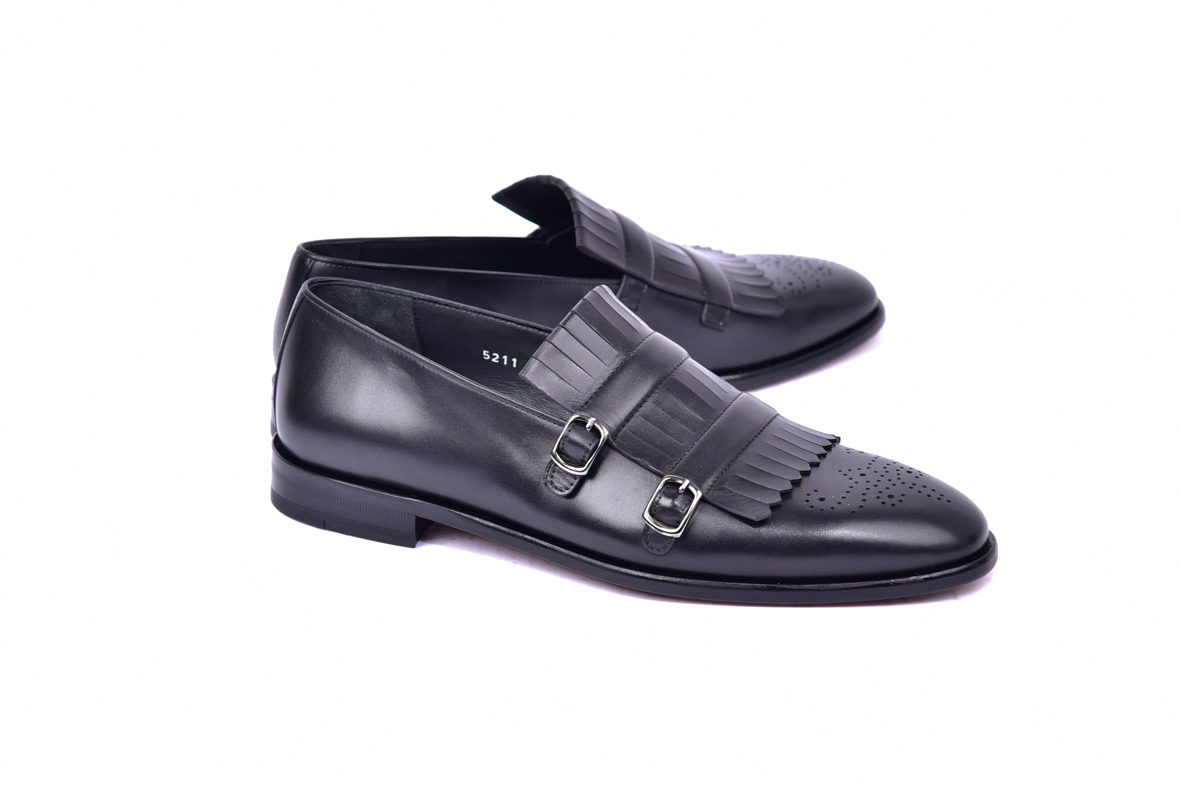 C0001902-5211 Kilt side buckle Loafer-Black – SuitUSA
