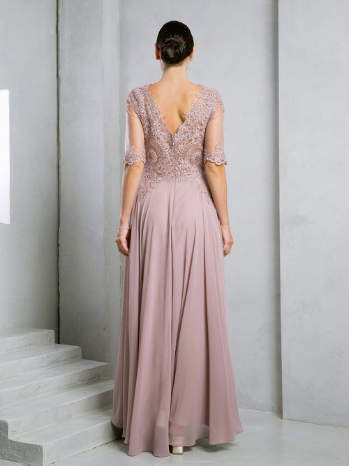 Eva USA EV5271 Streamlined Long Silhouette Synthetic Evening Dress