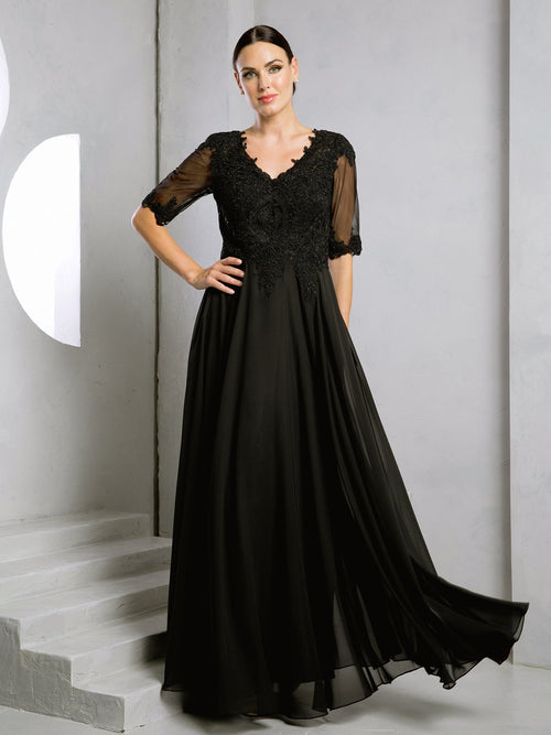 Eva USA EV5271 Streamlined Long Silhouette Synthetic Evening Dress