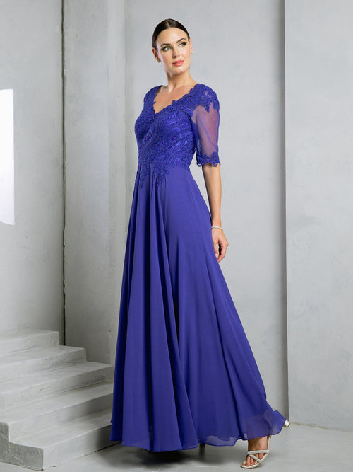 Eva USA EV5271 Streamlined Long Silhouette Synthetic Evening Dress