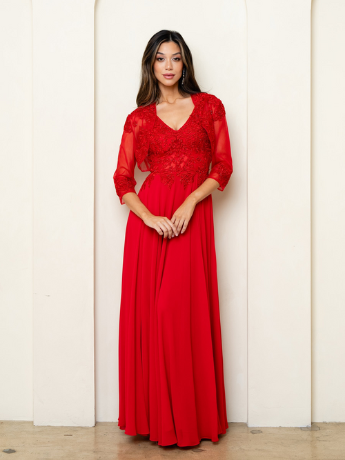 Eva USA EV5299 A-Line Tailored Long Formal Dress with Subtle Seams
