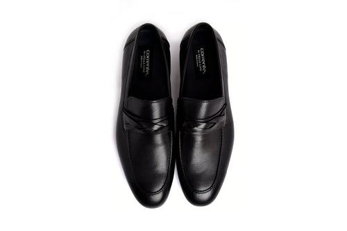 C160-5532 Deer skin Loafer- Black