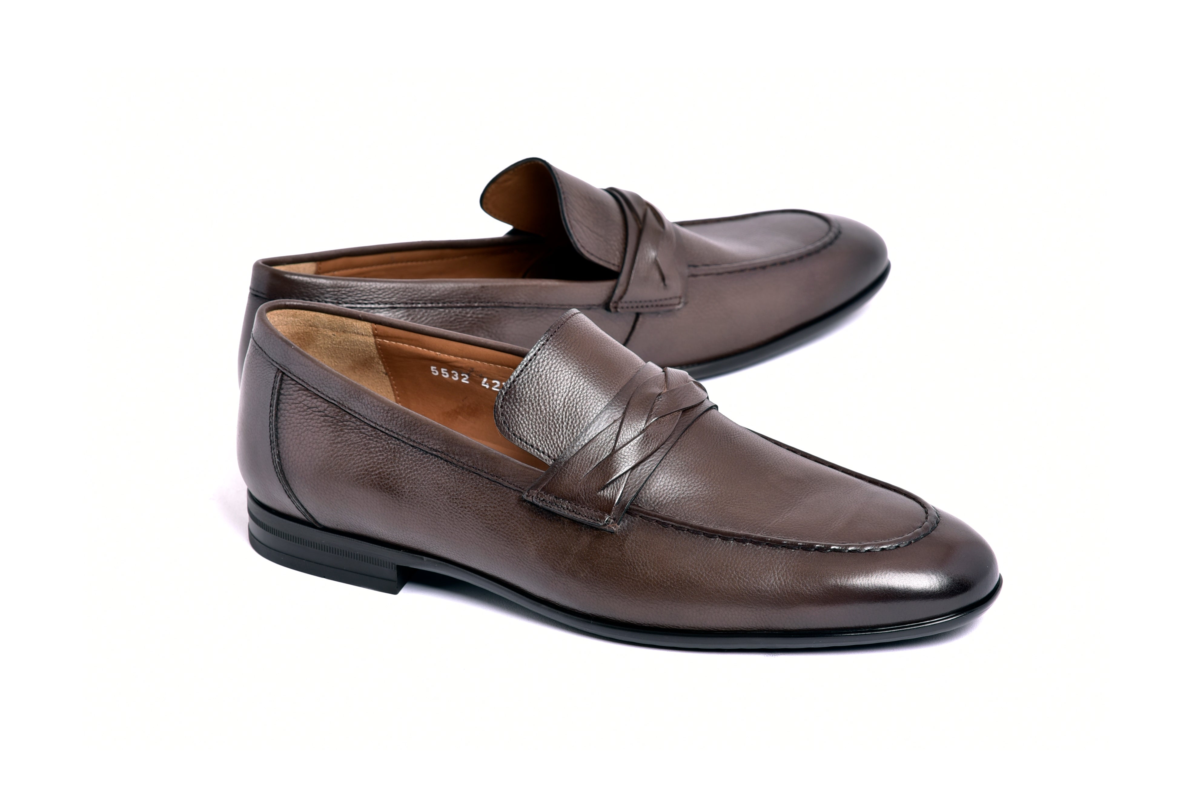 C161-5532 Deer skin Loafer- Brown – SuitUSA
