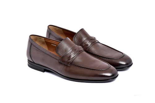 C161-5532 Deer skin Loafer- Brown