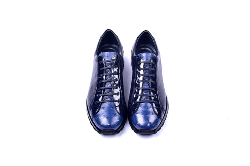 C0013042-5581 Genuine Ostrich Fashion Sneaker- Navy