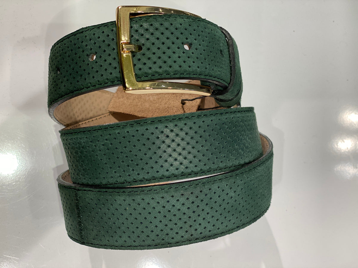 CBelt-5760-Suede Belt-Green – SuitUSA