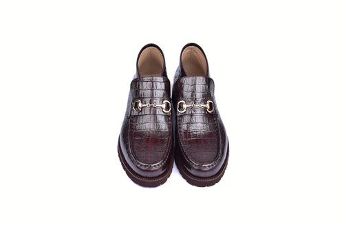 C03024-5786C Horn Back Print Leather- Brown