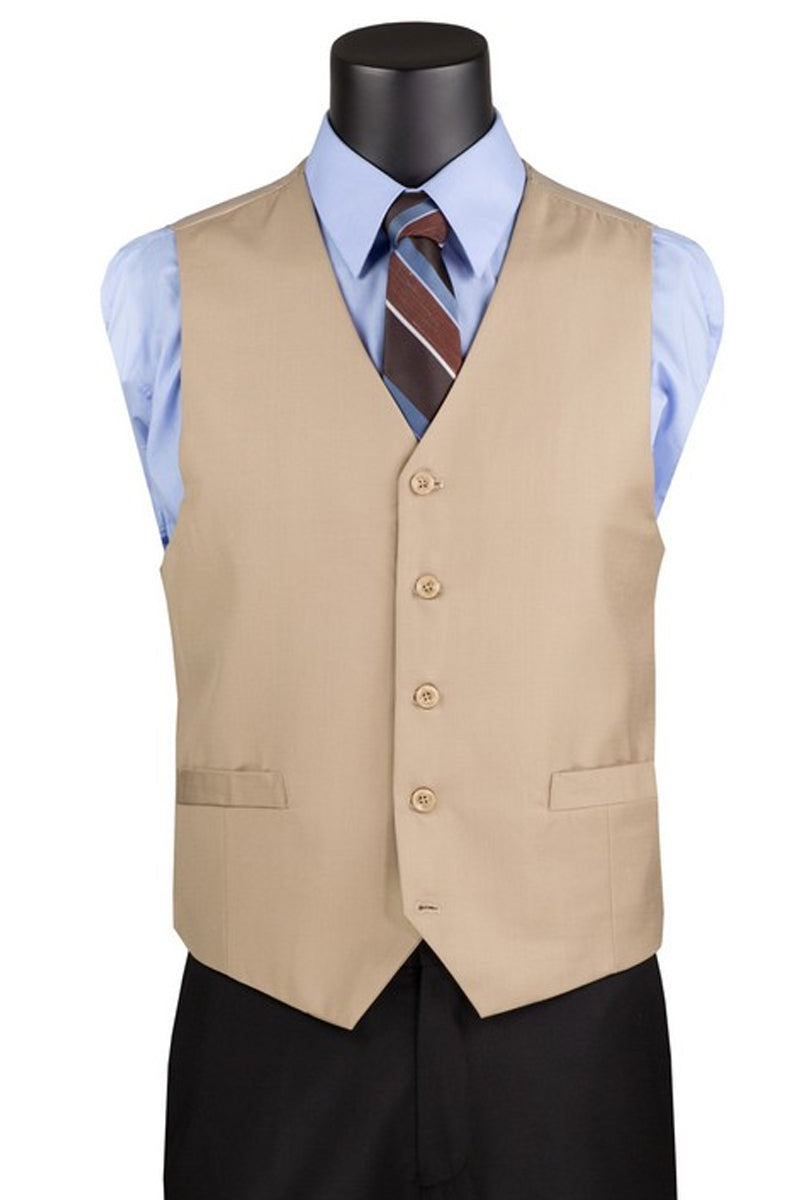 Men's Beige Suit Vest by Vinci Suits
