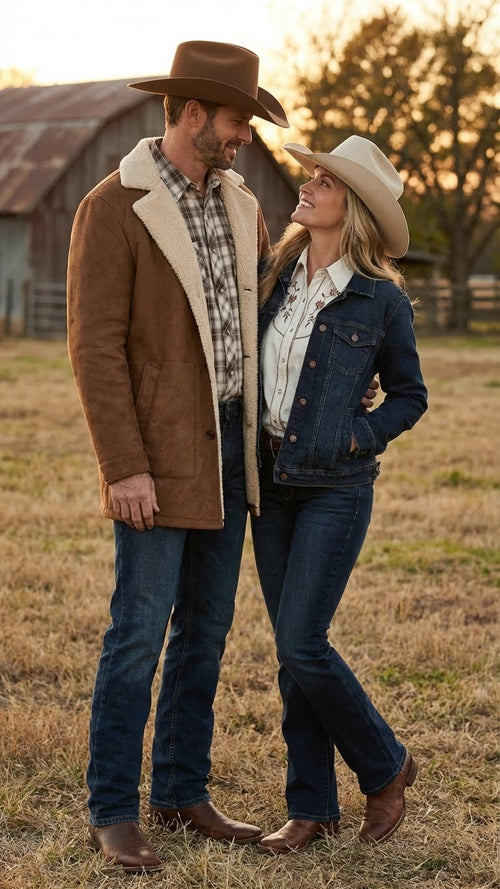 Saco Vaquero Men’s Brown Western Faux Suede Blazer Coat – Cowboy Style Long Jacket for Wedding, Party and Special Events