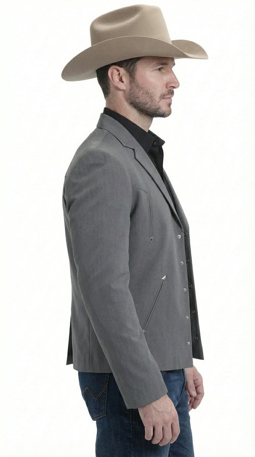 Mens Charcoal Gray Western Blazer β Cowboy Style Casual Jacket Classic Country Western Sport Coat