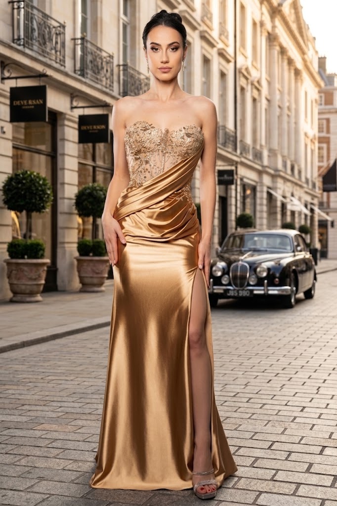 Evening Dress Sweetheart High Side Slit Gala Gown By May Queen MQ2152