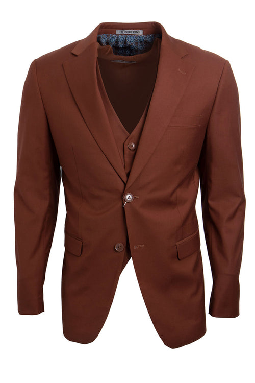 Men's Sophisticated Brown Vested Stacy Adams Basic 2-Button Suit