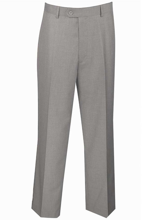 Navy Men's Regular Fit Wool Dress Pants - Flat Front Style by Vinci