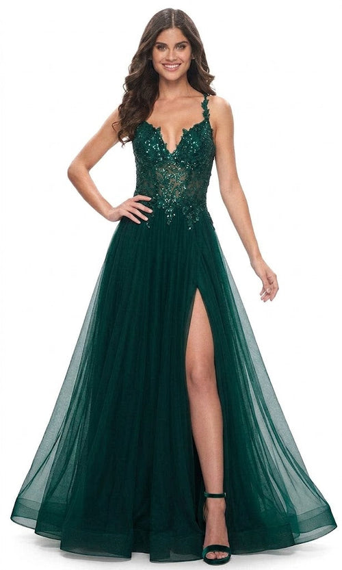 La Femme 31471 Beaded Lace Prom Dress