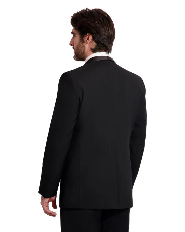Men's 100% Wool Black Slim Fit Tuxedo Jacket with Shawl Collar