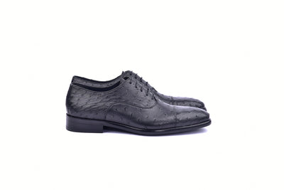 C009-6265 Genuine Ostrich Cap toe- Black