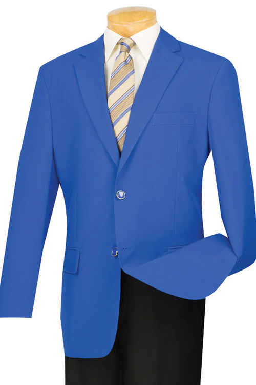Premium Royal Blue Poplin Blazer for Men β Classic Fit Club Sport Coat