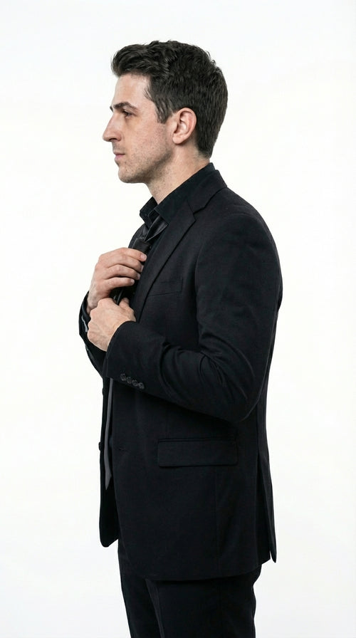 Mens Black Blazer β John Wick Inspired Classic Formal Blazer for Men Sleek Action Style Evening Jacket