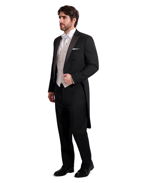 Men's Black Formal Polyester Tailcoat