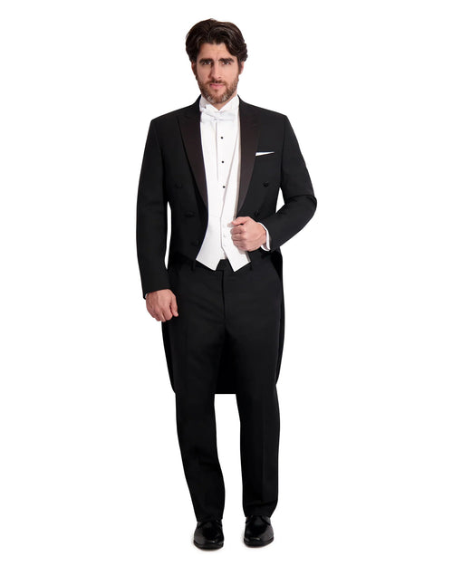 Men's Black Formal Polyester Tailcoat