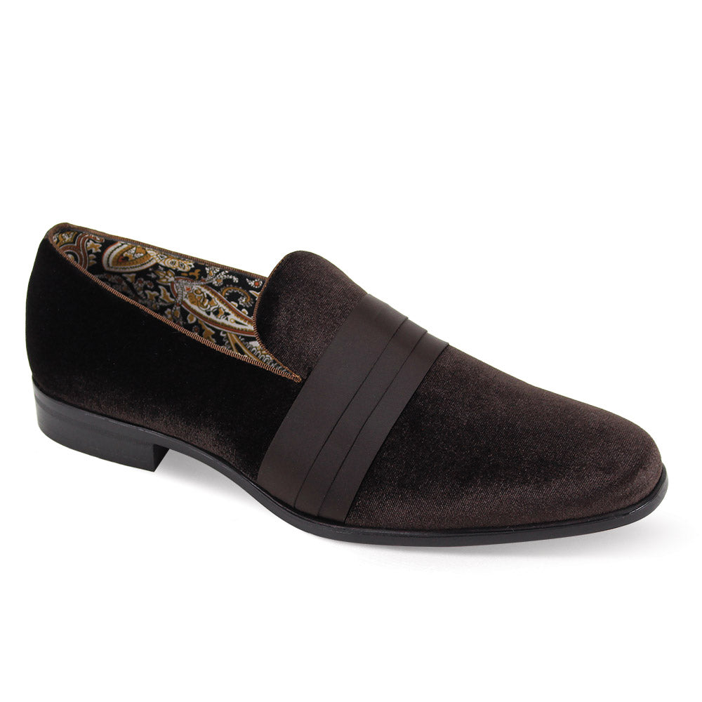 After Midnight Uptown Hustle in Chocolate Brown Sleek Velvet Loafers in Chocolate Brown #color_ Chocolate Brown – SuitUSA