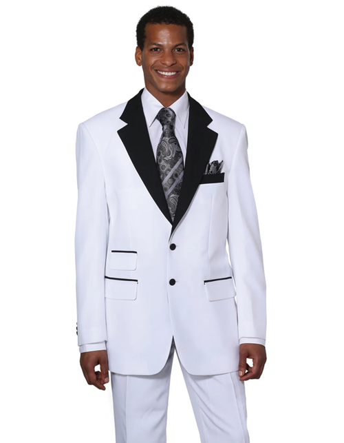 White Prom Suit - White Prom Tuxedo Suits - White Wedding Lapel Prom Tuxedo