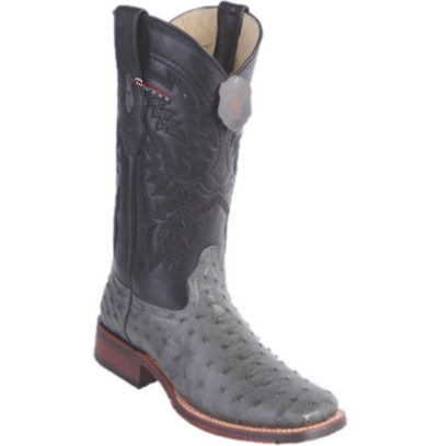 Menβs Los Altos Ostrich Boots Wide Square Toe (Rubber Sole)