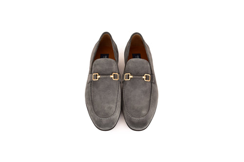 C000205-7373S Soft suede Buckle Loafer-Grey