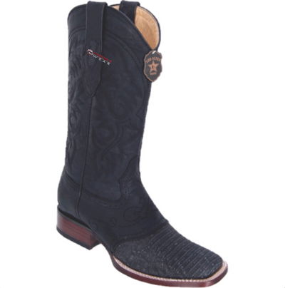 Menβs Los Altos Teju Lizard Boots With Saddle Wide Square Toe