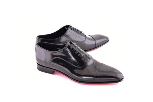 C0001100-7645 Cap toe lace up-Black Luxe leather