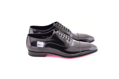 C0001100-7645 Cap toe lace up-Black Luxe leather