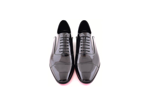 C0001100-7645 Cap toe lace up-Black Luxe leather