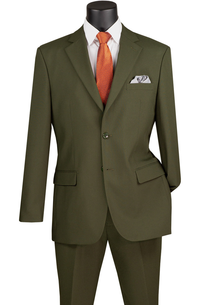 Mens Olive Poplin Suit from Vinci Suits