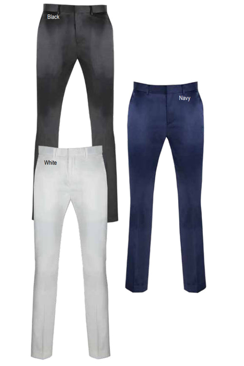 Men's Ultra Slim Fit Shiny Satin Dress Pants in Versatile Colors
